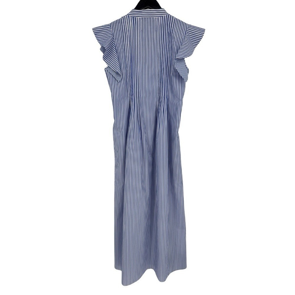 Evi Grintela Mona Ruffle Sleeve Flared Midi Length Shirt Dress Blue Stripe XS - Picture 4 of 10